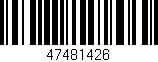 Código de barras (EAN, GTIN, SKU, ISBN): '47481426'
