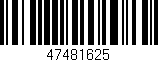 Código de barras (EAN, GTIN, SKU, ISBN): '47481625'