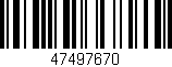Código de barras (EAN, GTIN, SKU, ISBN): '47497670'