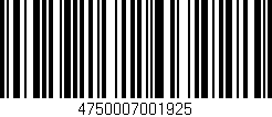 Código de barras (EAN, GTIN, SKU, ISBN): '4750007001925'