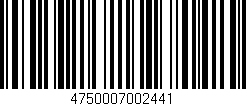 Código de barras (EAN, GTIN, SKU, ISBN): '4750007002441'