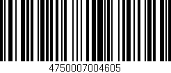 Código de barras (EAN, GTIN, SKU, ISBN): '4750007004605'