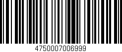 Código de barras (EAN, GTIN, SKU, ISBN): '4750007006999'