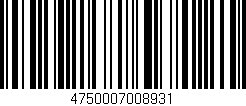 Código de barras (EAN, GTIN, SKU, ISBN): '4750007008931'