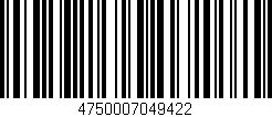 Código de barras (EAN, GTIN, SKU, ISBN): '4750007049422'