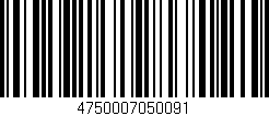 Código de barras (EAN, GTIN, SKU, ISBN): '4750007050091'