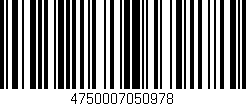 Código de barras (EAN, GTIN, SKU, ISBN): '4750007050978'