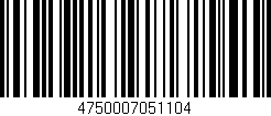 Código de barras (EAN, GTIN, SKU, ISBN): '4750007051104'
