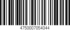 Código de barras (EAN, GTIN, SKU, ISBN): '4750007054044'