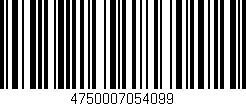 Código de barras (EAN, GTIN, SKU, ISBN): '4750007054099'