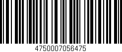 Código de barras (EAN, GTIN, SKU, ISBN): '4750007056475'