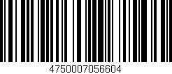 Código de barras (EAN, GTIN, SKU, ISBN): '4750007056604'