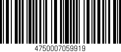 Código de barras (EAN, GTIN, SKU, ISBN): '4750007059919'