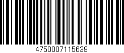 Código de barras (EAN, GTIN, SKU, ISBN): '4750007115639'