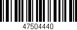 Código de barras (EAN, GTIN, SKU, ISBN): '47504440'