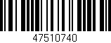 Código de barras (EAN, GTIN, SKU, ISBN): '47510740'