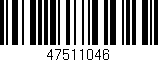 Código de barras (EAN, GTIN, SKU, ISBN): '47511046'