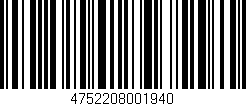 Código de barras (EAN, GTIN, SKU, ISBN): '4752208001940'