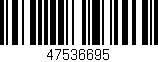 Código de barras (EAN, GTIN, SKU, ISBN): '47536695'