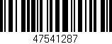 Código de barras (EAN, GTIN, SKU, ISBN): '47541287'