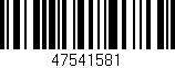 Código de barras (EAN, GTIN, SKU, ISBN): '47541581'