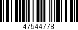 Código de barras (EAN, GTIN, SKU, ISBN): '47544778'