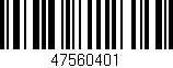 Código de barras (EAN, GTIN, SKU, ISBN): '47560401'