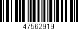 Código de barras (EAN, GTIN, SKU, ISBN): '47562919'