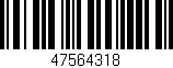 Código de barras (EAN, GTIN, SKU, ISBN): '47564318'