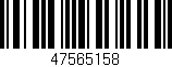 Código de barras (EAN, GTIN, SKU, ISBN): '47565158'