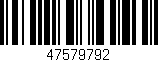 Código de barras (EAN, GTIN, SKU, ISBN): '47579792'