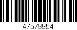 Código de barras (EAN, GTIN, SKU, ISBN): '47579954'