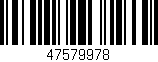 Código de barras (EAN, GTIN, SKU, ISBN): '47579978'