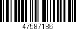 Código de barras (EAN, GTIN, SKU, ISBN): '47587186'