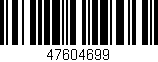 Código de barras (EAN, GTIN, SKU, ISBN): '47604699'