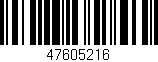 Código de barras (EAN, GTIN, SKU, ISBN): '47605216'