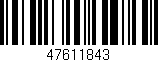 Código de barras (EAN, GTIN, SKU, ISBN): '47611843'