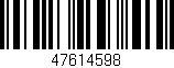Código de barras (EAN, GTIN, SKU, ISBN): '47614598'