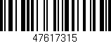 Código de barras (EAN, GTIN, SKU, ISBN): '47617315'
