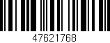 Código de barras (EAN, GTIN, SKU, ISBN): '47621768'