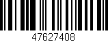 Código de barras (EAN, GTIN, SKU, ISBN): '47627408'