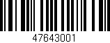 Código de barras (EAN, GTIN, SKU, ISBN): '47643001'
