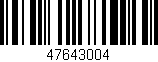 Código de barras (EAN, GTIN, SKU, ISBN): '47643004'