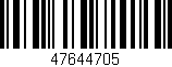 Código de barras (EAN, GTIN, SKU, ISBN): '47644705'