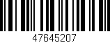Código de barras (EAN, GTIN, SKU, ISBN): '47645207'