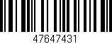 Código de barras (EAN, GTIN, SKU, ISBN): '47647431'