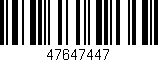 Código de barras (EAN, GTIN, SKU, ISBN): '47647447'