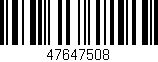 Código de barras (EAN, GTIN, SKU, ISBN): '47647508'