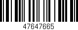 Código de barras (EAN, GTIN, SKU, ISBN): '47647665'