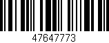 Código de barras (EAN, GTIN, SKU, ISBN): '47647773'